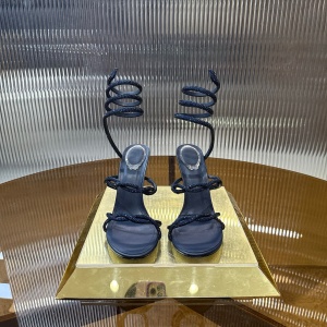 rene caovilla bella braided leather snake-wrap sandals shoes